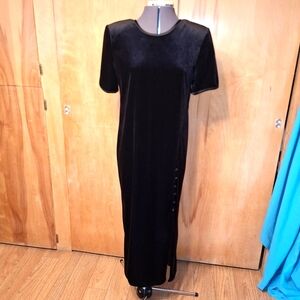Bentley Elegant Black Velour Dress,1990's, Size 10 Style#5778